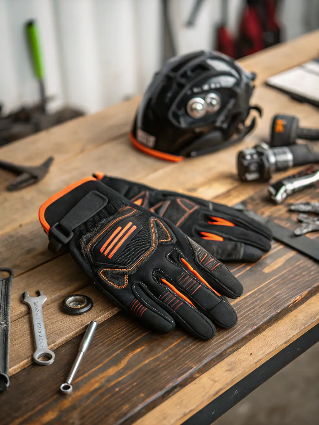 A selection of motorcycle riding gloves, showcasing different materials and protection levels, in the context of a glove buying guide for Motor Guide.