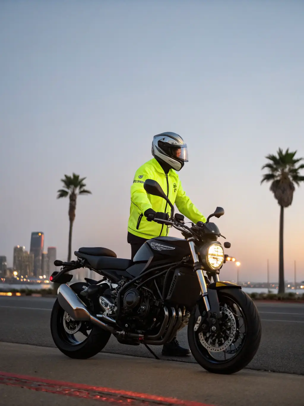 A rider wearing a full-face motorcycle helmet with a clear visor, emphasizing safety and protection, for a helmet buying guide on Motor Guide.