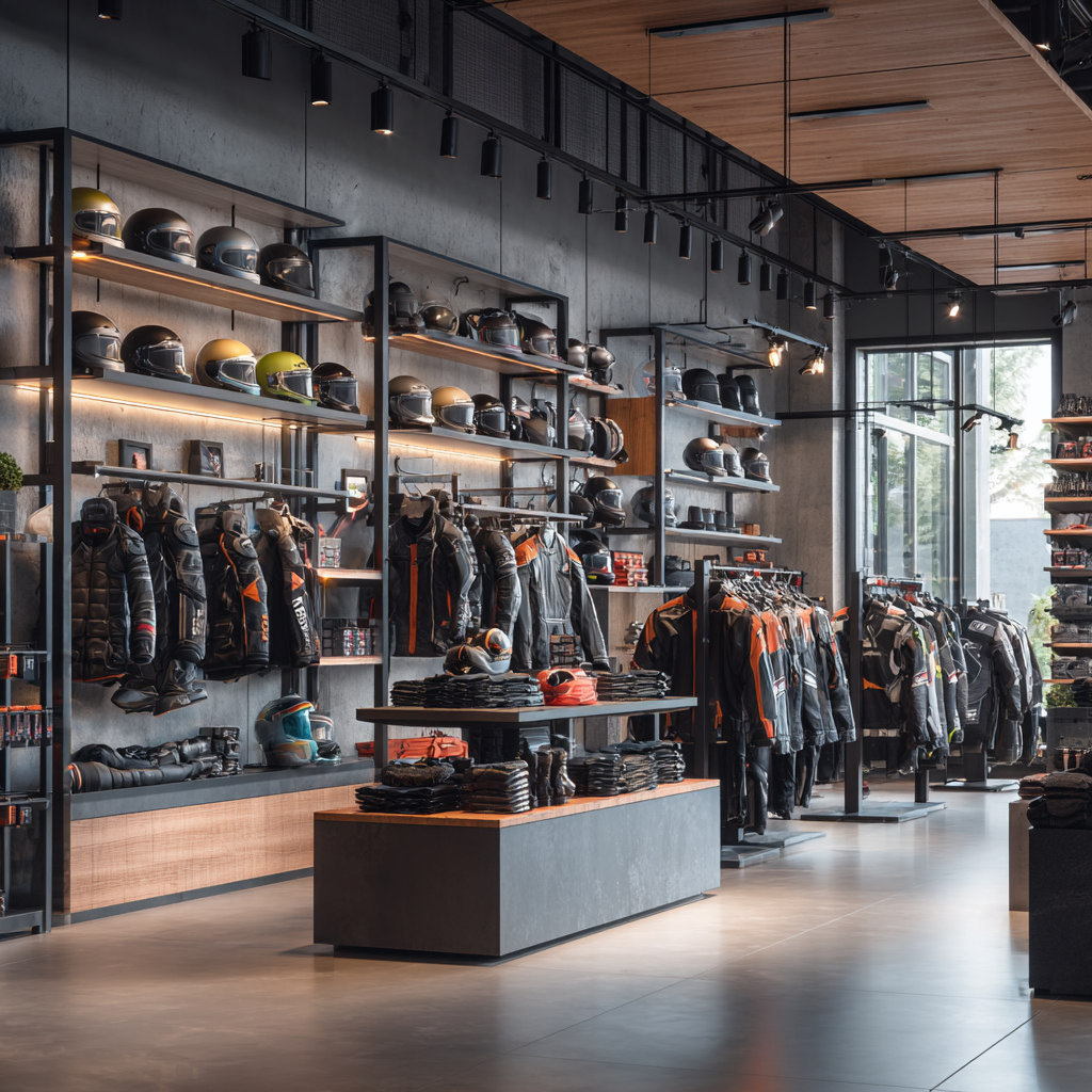 fabianct__A_realistic_well-lit_motorcycle_accessories_store_int_74f835f8-6e04-4f0a-9e6e-7ee6b57e10c3
